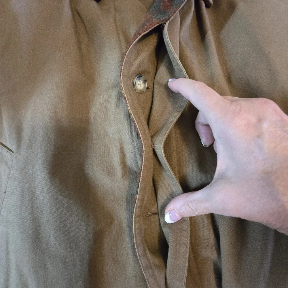 Vintage Reversible WILLIS & GEIGER Hunting Coat Jacket Men L Plaid Brown Outdoor